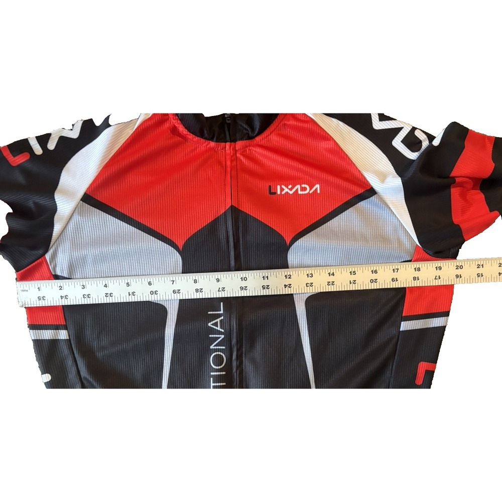 Lixada Mens Pro Functional Cycling Jersey Red Black White Size EU S Small Zip Up - Picture 10 of 12